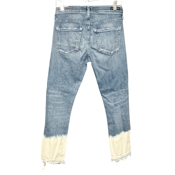 CITIZENS OF HUMANITY Agnes Crop Mid Rise Slim Straight Dip Dyed Denim Jeans - Picture 8 of 14